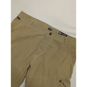 Kuhl Ambush Cargo Shorts Khaki Men's Size 38 Zip Pockets Hiking Outdoor